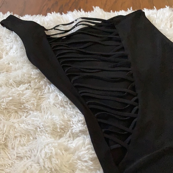 Windsor Black Mini Dress Criss Cross Open back - Picture 2 of 7